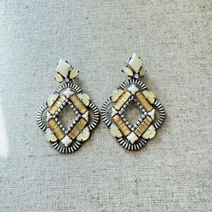 2-in-1 White Chandelier Earrings